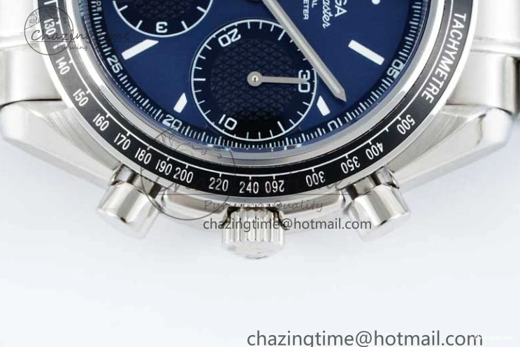 0405 UrbanChic Speedmaster Racing Master SS HKF Best Edition Blue Black Dial on SS Bracelet A 7808